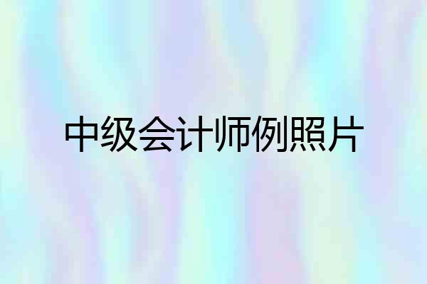 中级会计师例照片