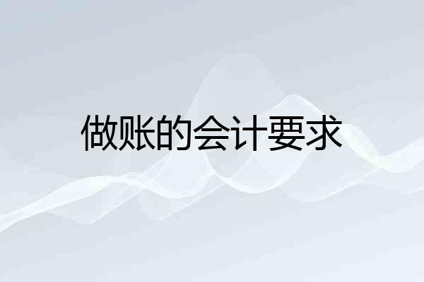做账的会计要求