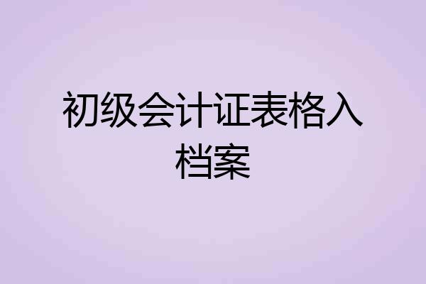 初级会计证表格入档案