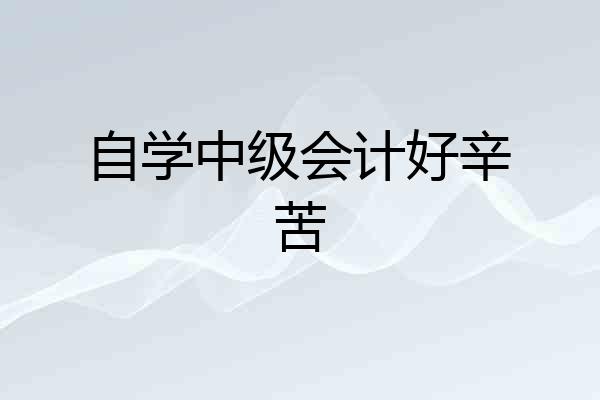 自学中级会计好辛苦
