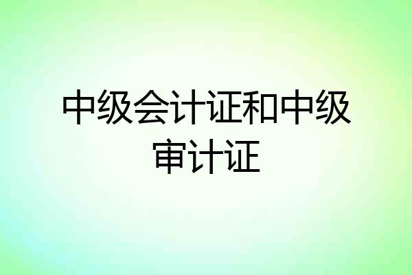 中级会计证和中级审计证