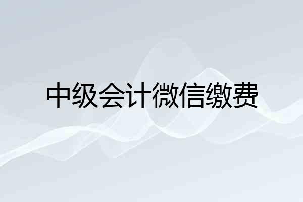中级会计微信缴费