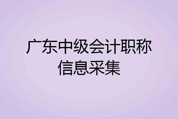 广东中级会计职称信息采集