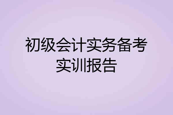 初级会计实务备考实训报告