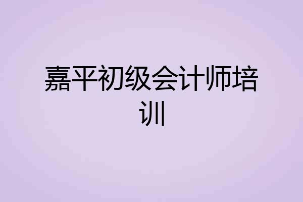 嘉平初级会计师培训
