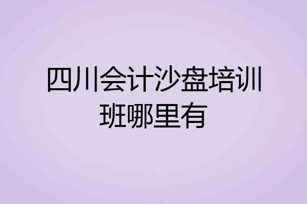 四川会计沙盘培训班哪里有