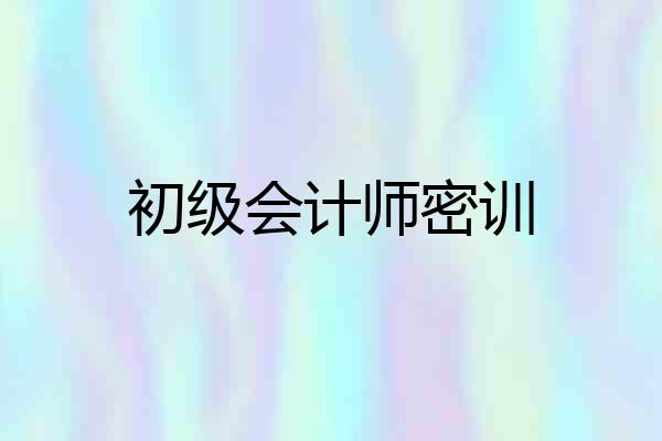 初级会计师密训