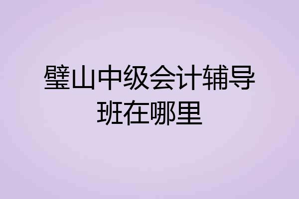璧山中级会计辅导班在哪里