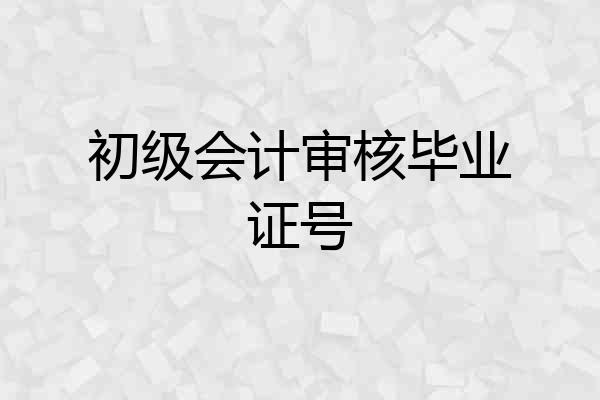 初级会计审核毕业证号