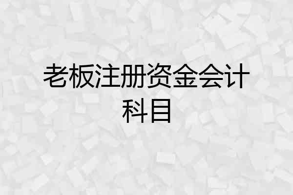 老板注册资金会计科目