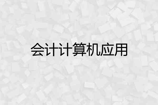 会计计算机应用