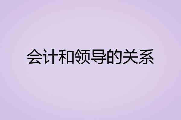 会计和领导的关系