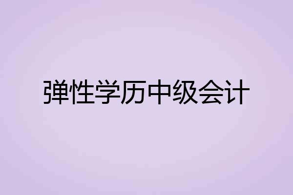 弹性学历中级会计