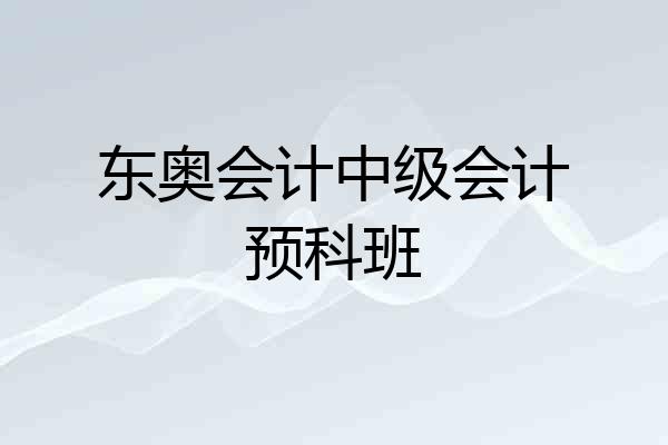东奥会计中级会计预科班