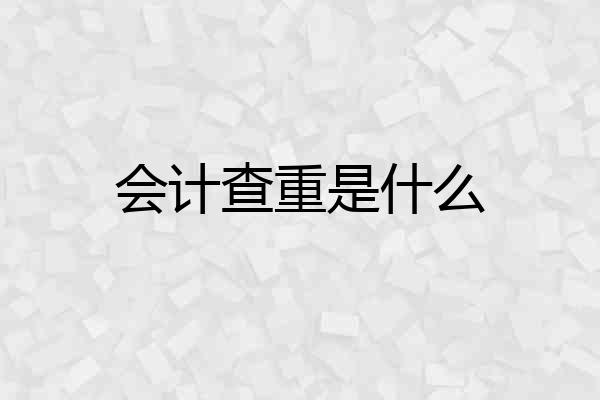 会计查重是什么