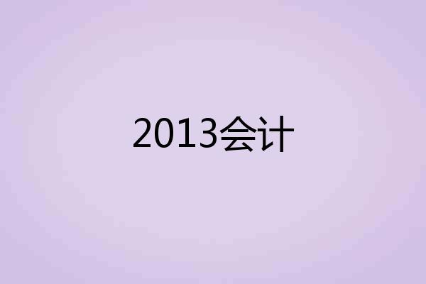 2013会计