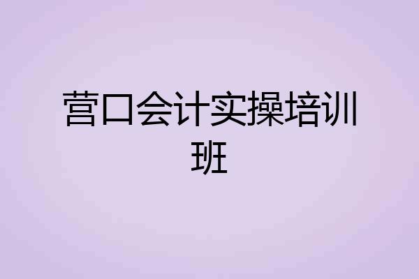 营口会计实操培训班