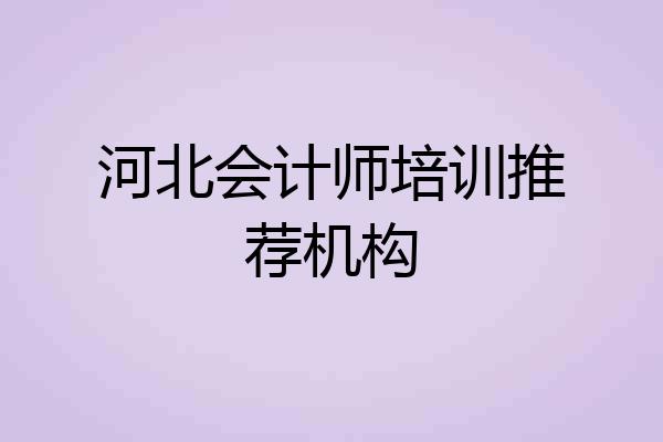 河北会计师培训推荐机构
