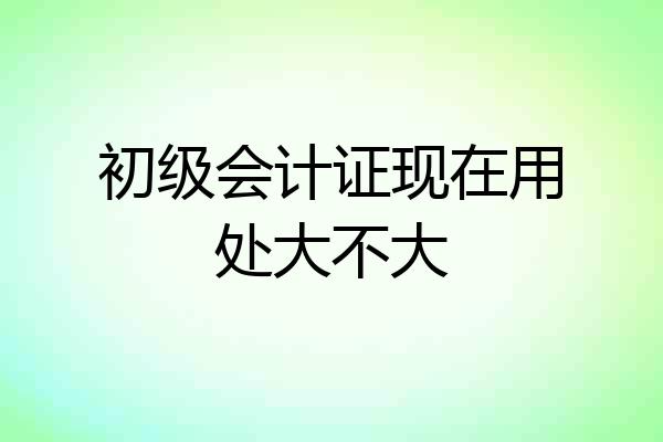 初级会计证现在用处大不大