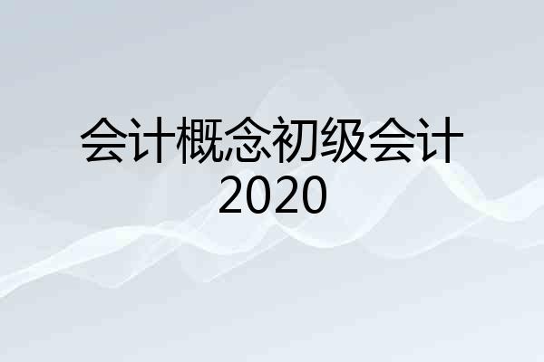 会计概念初级会计2020