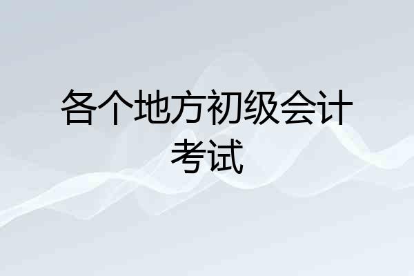 各个地方初级会计考试