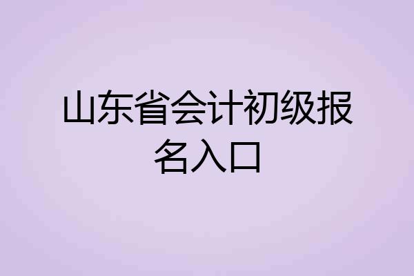 山东省会计初级报名入口