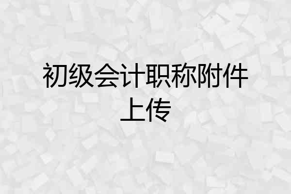 初级会计职称附件上传
