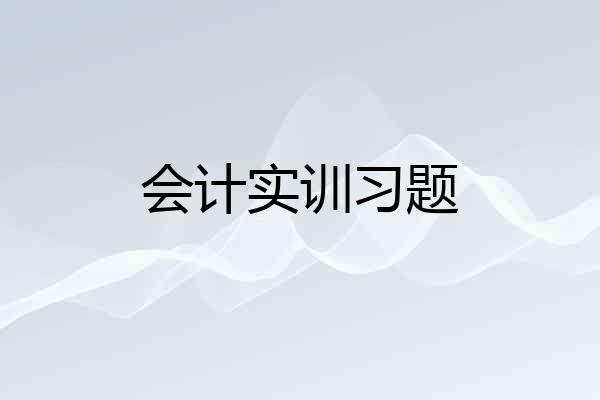 会计实训习题