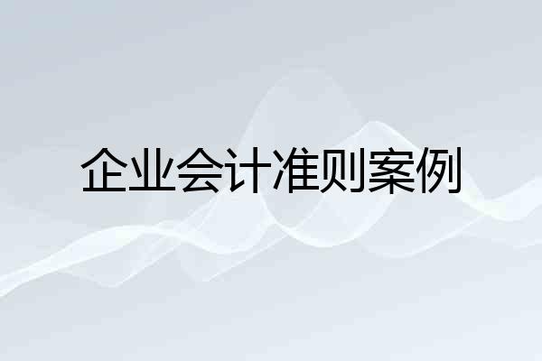 企业会计准则案例