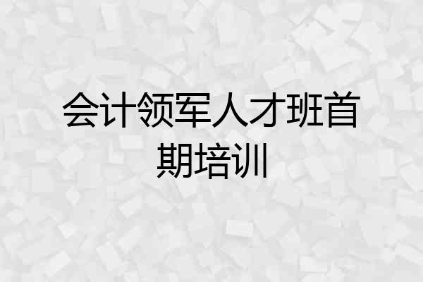 会计领军人才班首期培训