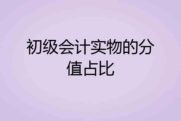 初级会计实物的分值占比