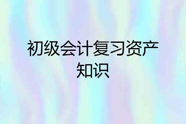 初级会计复习资产知识