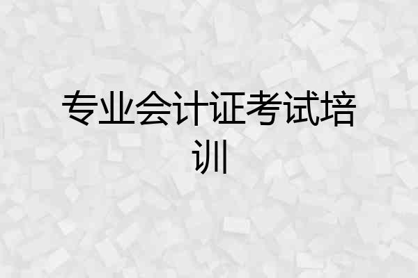 专业会计证考试培训