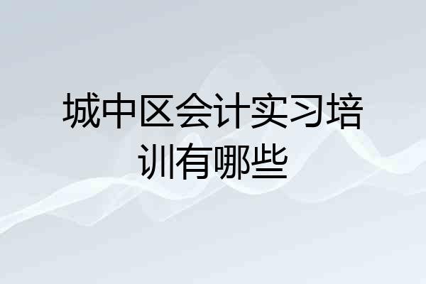 城中区会计实习培训有哪些
