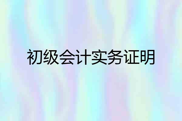 初级会计实务证明