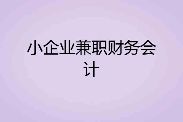 小企业兼职财务会计