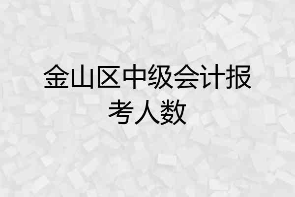 金山区中级会计报考人数
