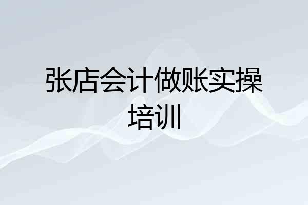 张店会计做账实操培训