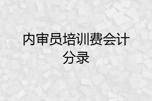 内审员培训费会计分录