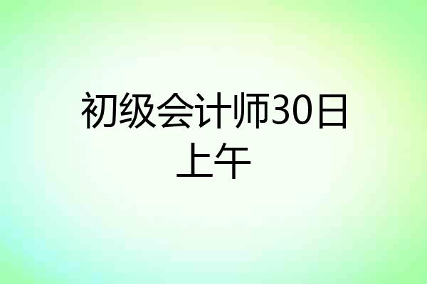 初级会计师30日上午