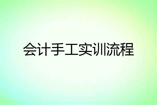 会计手工实训流程