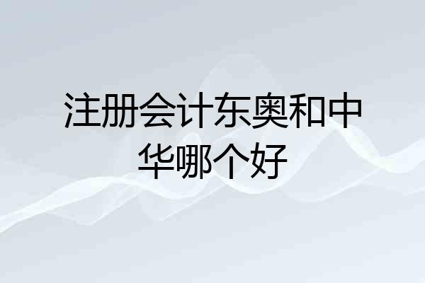 注册会计东奥和中华哪个好