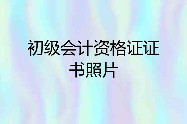 初级会计资格证证书照片