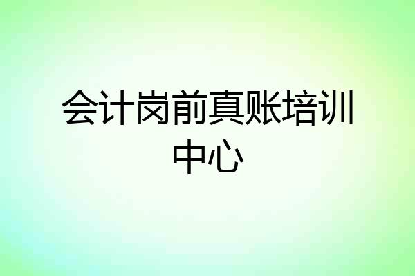 会计岗前真账培训中心