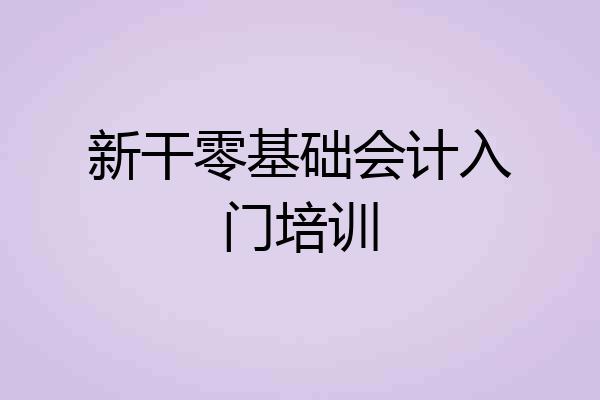 新干零基础会计入门培训