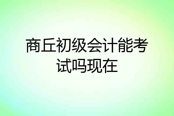 商丘初级会计能考试吗现在