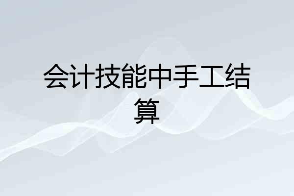 会计技能中手工结算