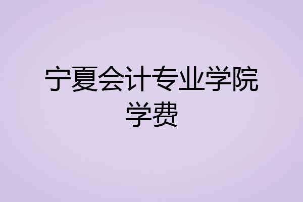 宁夏会计专业学院学费