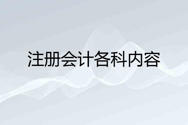 注册会计各科内容