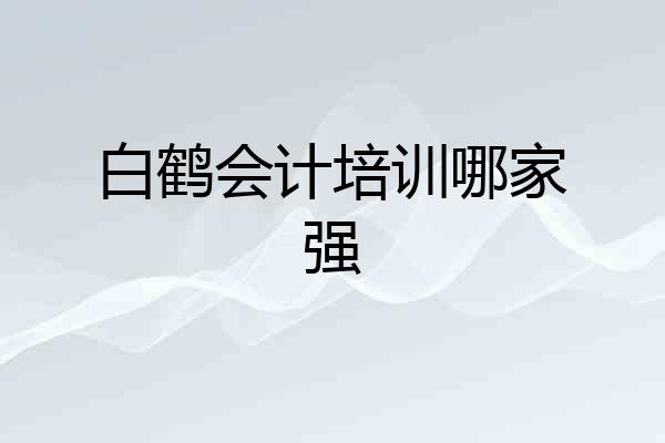 白鹤会计培训哪家强